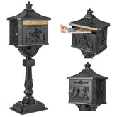 Cast Aluminum Mailbox with Post – Rustproof Weather-Resistant Mailbox Set