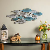 Modern Coastal Metal Wall Art, Decorative Fish Wall Sculpture for Living Room, Bedroom and Home Decoration