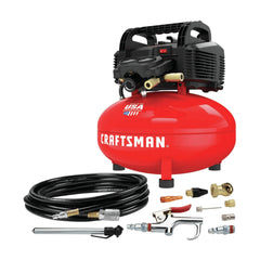6-Gallon Pancake Air Compressor, Oil-Free, 150 PSI, Portable with Accessory Kit