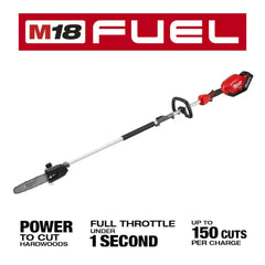 Milwaukee 2825-21PS M18 FUEL 18V 10-Inch QUIK-LOK Cordless Pole Saw Kit