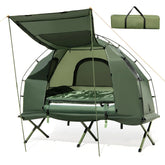 5-in-1 Camping Tent Cot with Air Mattress, Pillow, Sleeping Bag, Waterproof Elevated Folding Bed