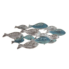Modern Coastal Metal Wall Art, Decorative Fish Wall Sculpture for Living Room, Bedroom and Home Decoration