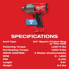 Milwaukee Pre-Sale 2864-22R M18 FUEL 18V ONE-KEY High Torque Impact Wrench 3/4 Friction Ring
