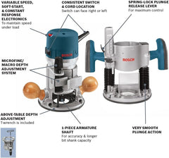 12-Amp 2.25 HP Variable-Speed Router Combo Kit with Plunge Router and Fixed Base