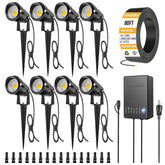 8 Pack 5W LED Landscape Lighting Kit, 3000K Warm White Low Voltage Outdoor Garden Pathway Lights