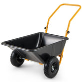 Dual-Wheel Wheelbarrow – Heavy-Duty Garden Cart with Pneumatic Tires, 330LBS Capacity