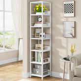 75 Inch Tall Narrow Corner Shelf, 6-Tier Etagere Storage Rack for Home and Office