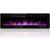 30-72 Inch Ultra-Thin Electric Fireplace, Linear Recessed Wall Mounted Fireplace with Remote Control