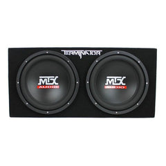 MTX Terminator Dual 12-Inch Loaded Subwoofer Enclosure with 1500W Monoblock Amplifier & 2-Farad Capacitor Kit
