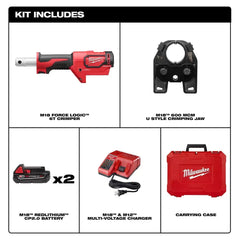 Milwaukee 2679-22 M18 18V FORCE LOGIC 600 MCM Crimper Kit w/ Cable Stripper Dies