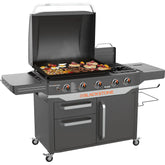 28" 5-Burner Propane Griddle with Range Top – 72,000 BTU Outdoor Cooking Station