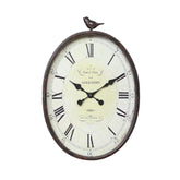 Metal Wall Clock with Bird Design, Decorative Vintage Hanging Clock for Living Room, Bedroom and Home Decor
