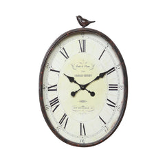 Metal Wall Clock with Bird Design, Decorative Vintage Hanging Clock for Living Room, Bedroom and Home Decor