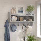 40 Inch Wall Mounted Coat Rack with Shelf, Wooden Entryway Storage and Hanging Organizer