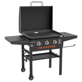 28-Inch XL 3-Burner Griddle with Hood, Black