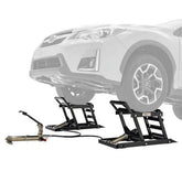Hydraulic Car Lift with Ramps, 3,000 lb. Capacity per Pair, Heavy-Duty Vehicle Lift for Automotive Maintenance and Repair