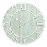 Green Blue Quartz Coastal Wall Clock, Decorative Nautical Wall Clock for Living Room, Bedroom and Home Decor