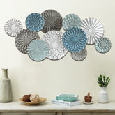 Multi-Color Metal Floral Wall Decor, Layered Flower Plate Wall Art for Living Room, Bedroom and Home Decoration