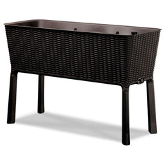 31.7 Gallon Raised Garden Bed Planter - Resin Wicker Elevated Planter with Water Indicator