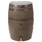 50 Gallon Rain Barrel with Brass Spigot, Walnut Rainwater Collection Barrel for Garden and Outdoor Use