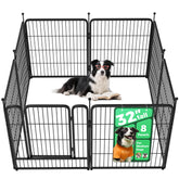 32" Dog Playpen for Small Dogs, Portable Indoor Outdoor Pet Exercise Pen for Puppies and Small Pets