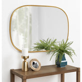 Modern Capsule Framed Wall Mirror, Decorative Oval Accent Mirror for Living Room, Bedroom and Entryway