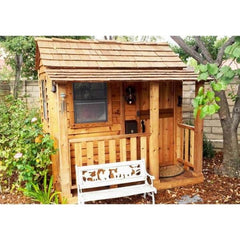 Little Squirt 6x6 ft Cedar Wooden Playhouse for Kids, Outdoor Backyard Playhouse with Dutch Door, Screened Windows & Floor Included