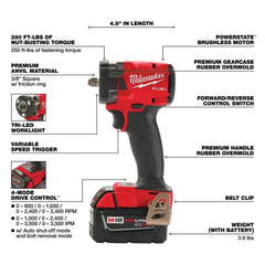 Milwaukee Pre-Sale 2854-20MET M18 FUEL 18V 3/8" Impact Wrench w/ 8 -PC Metric Sockets
