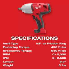 Milwaukee Pre-Sale 2663-20 M18 18V 1/2-Inch High-Torque Impact Wrench - Bare Tool
