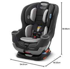 Convertible Baby Car Seat, Rear- and Forward-Facing, with Adjustable Extension Panel, Gotham