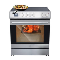 5.0 Cu. Ft. Freestanding Electric Range with Front Controls and 5 Cooktop Elements, Stainless Steel