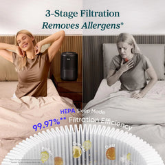 Air Purifier for Home, Compact Air Cleaner for Allergens, Dust, Pet Hair and Pet Dander