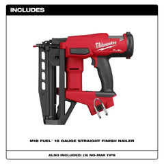 Milwaukee 3020-20 M18 FUEL 18V 16 Gauge Straight Finish Nailer - Bare Tool