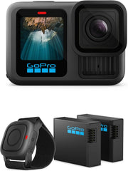 Waterproof Action Camera, 5.3K 60FPS Video, 27MP Photos, Wide-Angle Lens Compatibility, Black