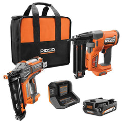 18V Brushless Cordless Nailer Combo Kit - Brad & Finish Nailers with Battery and Charger