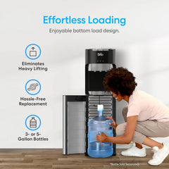 Bottom Loading Water Cooler Dispenser – 3 Temp Settings with Child Safety Lock & LED Empty Alert