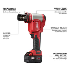 Milwaukee 2676-22 M18 18V FORCE LOGIC 10T Knockout Tool Kit w/ 1/2" -2" Capacity