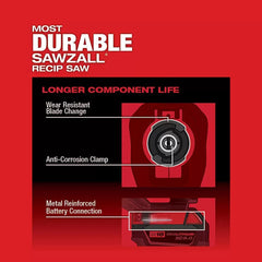 Milwaukee 2821-21FB M18 FUEL 18V SAWZALL Kit w/ M18 FORGE XC6.0 /Blades