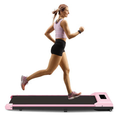 Under-Desk Walking Pad Treadmill with Remote Control and LCD Display, 265-Lb. Capacity, Pink
