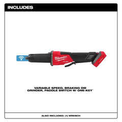 Milwaukee Pre-Sale 2984-20 M18 FUEL 18V Braking Die Grinder w/ Paddle Switch - Bare Tool
