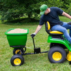 175 lb Tow-Behind Broadcast Spreader with Poly Hopper, Adjustable Flow Control for Lawn Tractors