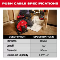 Milwaukee 2972-20 M18 18V 100’ Flexible Pipeline Inspection Reel - Bare Tool