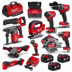 MILWAUKEE 18V FUELTM 11 Piece 3 x 5.0Ah Combo Kit M18FPP11A3503B