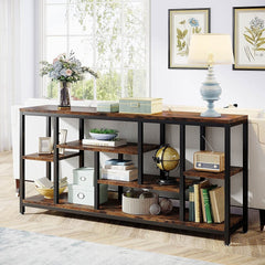 70.9 Inch Console Sofa Table with Storage, 3-Tier Entryway Table for Hallway