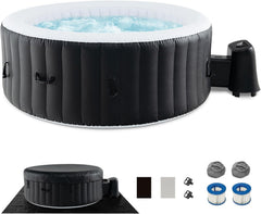 4-6 Person Inflatable Hot Tub Spa - 130 Air Jets Bubble Massage Portable Outdoor Jacuzzi with Heater
