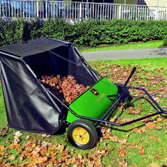 42-Inch Tow-Behind Lawn Sweeper with 24 Cu. Ft. Hopper, 6 Brush System for Lawn Tractors & Mowers