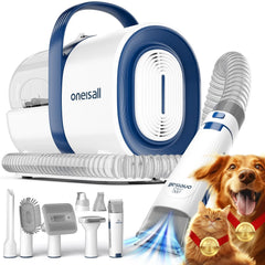 3-in-1 Dog Grooming Vacuum Kit with Clipper and Nail Grinder, Pet Hair Trimmer and Grooming Tool Set