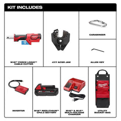 Milwaukee 2672-21S M18 18V FORCE LOGIC Cable Cutter Kit w/ 750 MCM Cu/Al Jaws