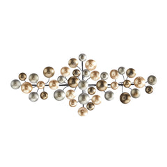 Gold Metal Plate Wall Decor with Textured Pattern, Decorative Wall Art