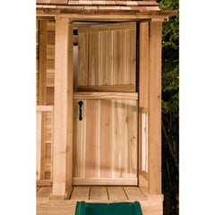 Little Squirt 6x6 ft Cedar Wooden Playhouse for Kids, Outdoor Backyard Playhouse with Dutch Door, Screened Windows & Floor Included